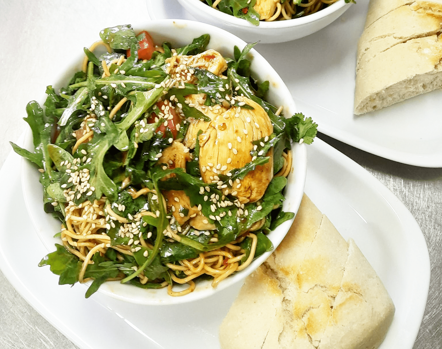 TOMIK Gluten Free Thai Noodle Salad (with rocket, coriander & sesame Thai dressing)